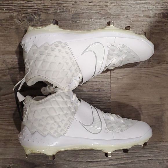 Nike Force Air Trout 6 Pro Whitw Metal Baseball Cleats Size 9